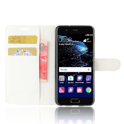 For Huawei P10 Litchi Skin Leather Stand Cover with Separated Wallet Design Anti-Collision Protection