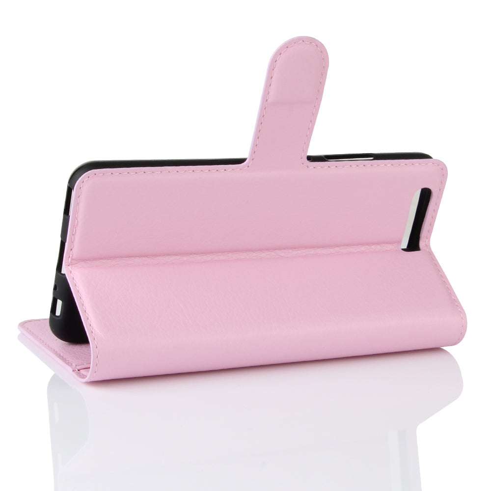 For Huawei P10 Litchi Skin Leather Stand Cover with Separated Wallet Design Anti-Collision Protection