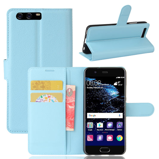 For Huawei P10 Litchi Skin Leather Stand Cover with Separated Wallet Design Anti-Collision Protection