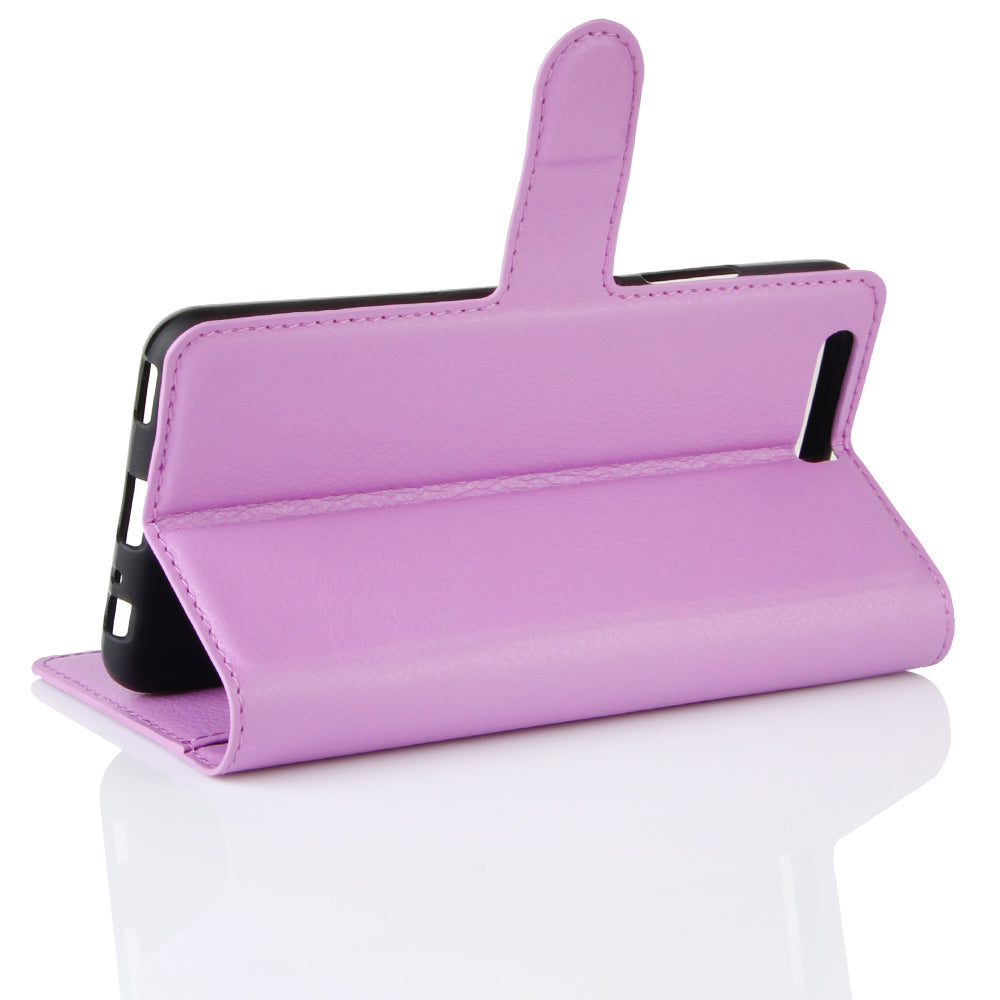 For Huawei P10 Litchi Skin Leather Stand Cover with Separated Wallet Design Anti-Collision Protection