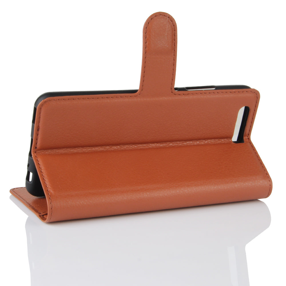 For Huawei P10 Litchi Skin Leather Stand Cover with Separated Wallet Design Anti-Collision Protection