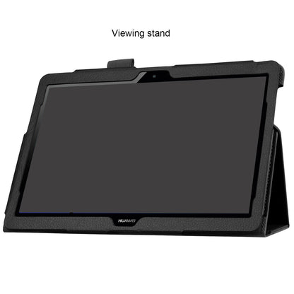 For Huawei MediaPad T3 10 Anti-Scratch Stylish Shockproof Litchi Skin Leather Case with Supporting Stand