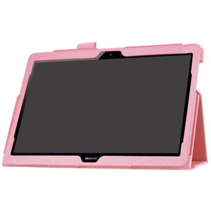 For Huawei MediaPad T3 10 Anti-Scratch Stylish Shockproof Litchi Skin Leather Case with Supporting Stand