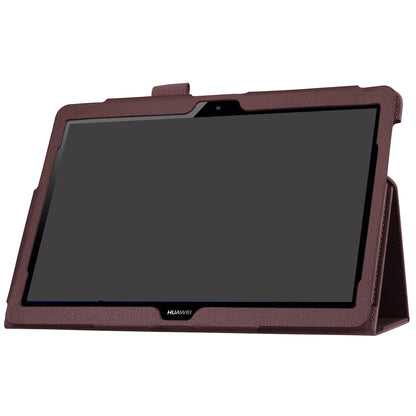 For Huawei MediaPad T3 10 Anti-Scratch Stylish Shockproof Litchi Skin Leather Case with Supporting Stand