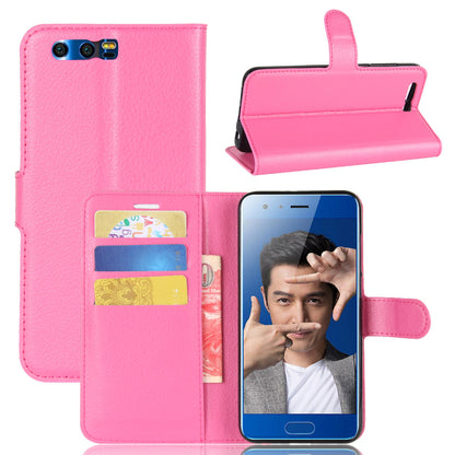 For Huawei Honor 9 Litchi Texture PU Leather Wallet Stand Phone Case Shell