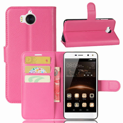For Huawei Y5 (2017) / Y6 (2017) Litchi Texture PU Leather Card Slots Stand Phone Casing