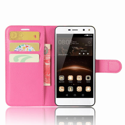 For Huawei Y5 (2017) / Y6 (2017) Litchi Texture PU Leather Card Slots Stand Phone Casing