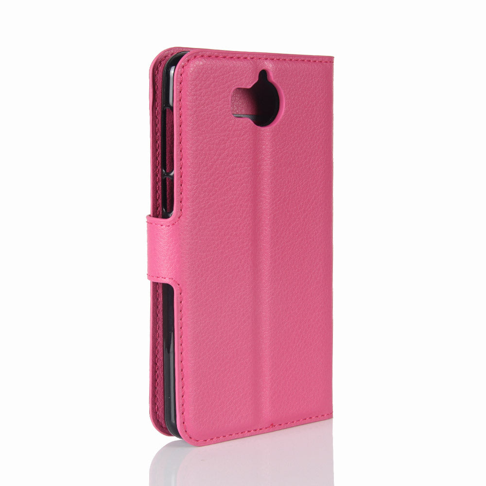 For Huawei Y5 (2017) / Y6 (2017) Litchi Texture PU Leather Card Slots Stand Phone Casing