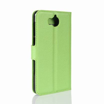 For Huawei Y5 (2017) / Y6 (2017) Litchi Texture PU Leather Card Slots Stand Phone Casing