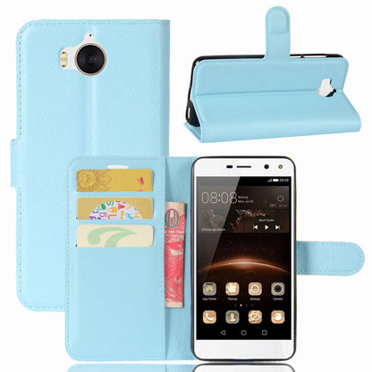 For Huawei Y5 (2017) / Y6 (2017) Litchi Texture PU Leather Card Slots Stand Phone Casing