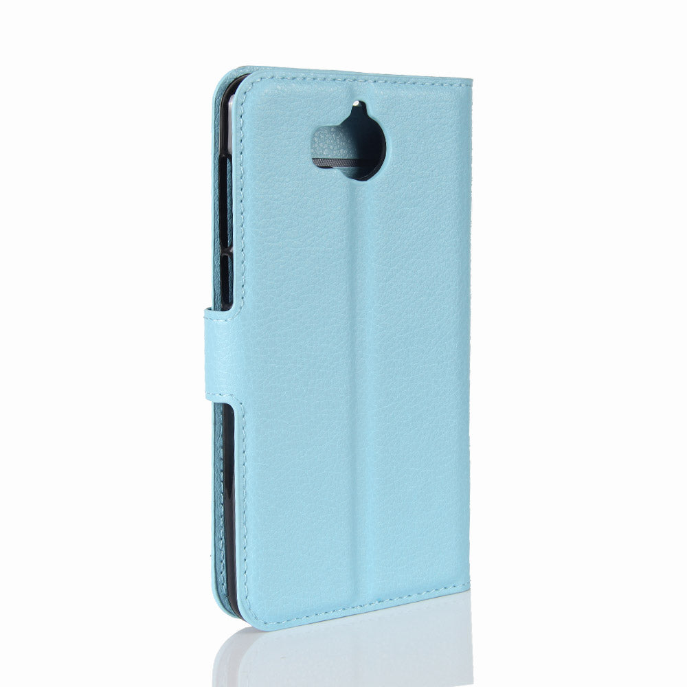 For Huawei Y5 (2017) / Y6 (2017) Litchi Texture PU Leather Card Slots Stand Phone Casing