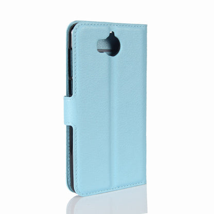 For Huawei Y5 (2017) / Y6 (2017) Litchi Texture PU Leather Card Slots Stand Phone Casing