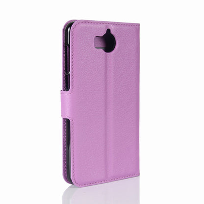 For Huawei Y5 (2017) / Y6 (2017) Litchi Texture PU Leather Card Slots Stand Phone Casing