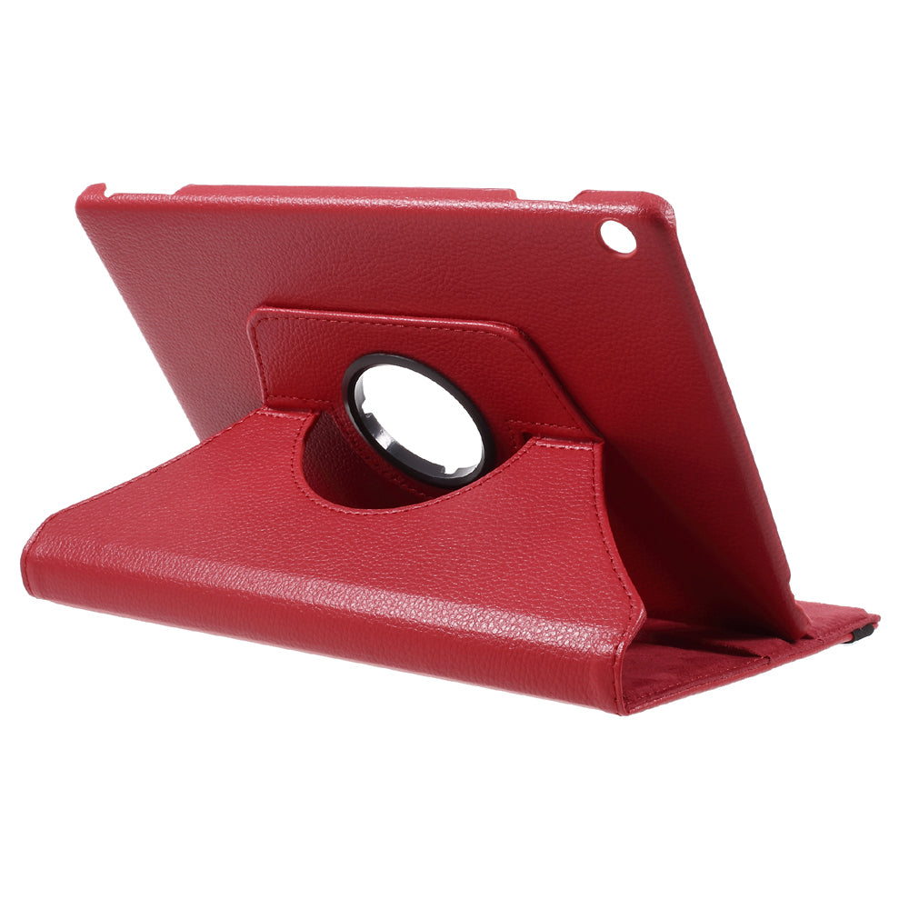 For Huawei MediaPad M3 Lite 10 (10.1 Inch) Litchi Grain 360 Degree Rotary Stand Leather Case