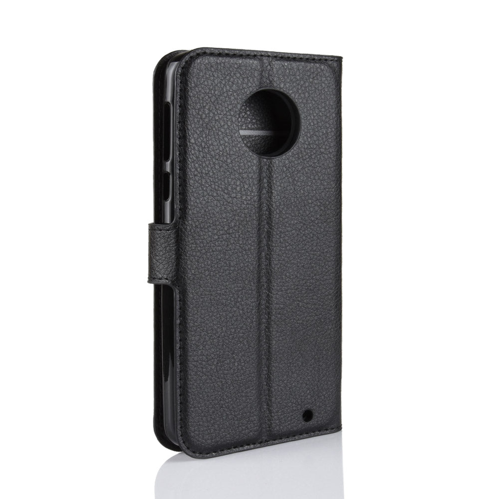 Litchi Texture Wallet Stand Leather Flip Casing for Motorola Moto G6 Plus