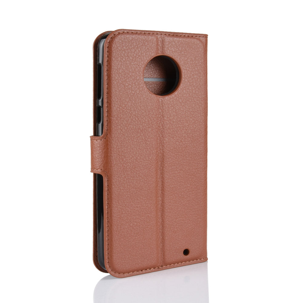 Litchi Texture Wallet Stand Leather Flip Casing for Motorola Moto G6 Plus