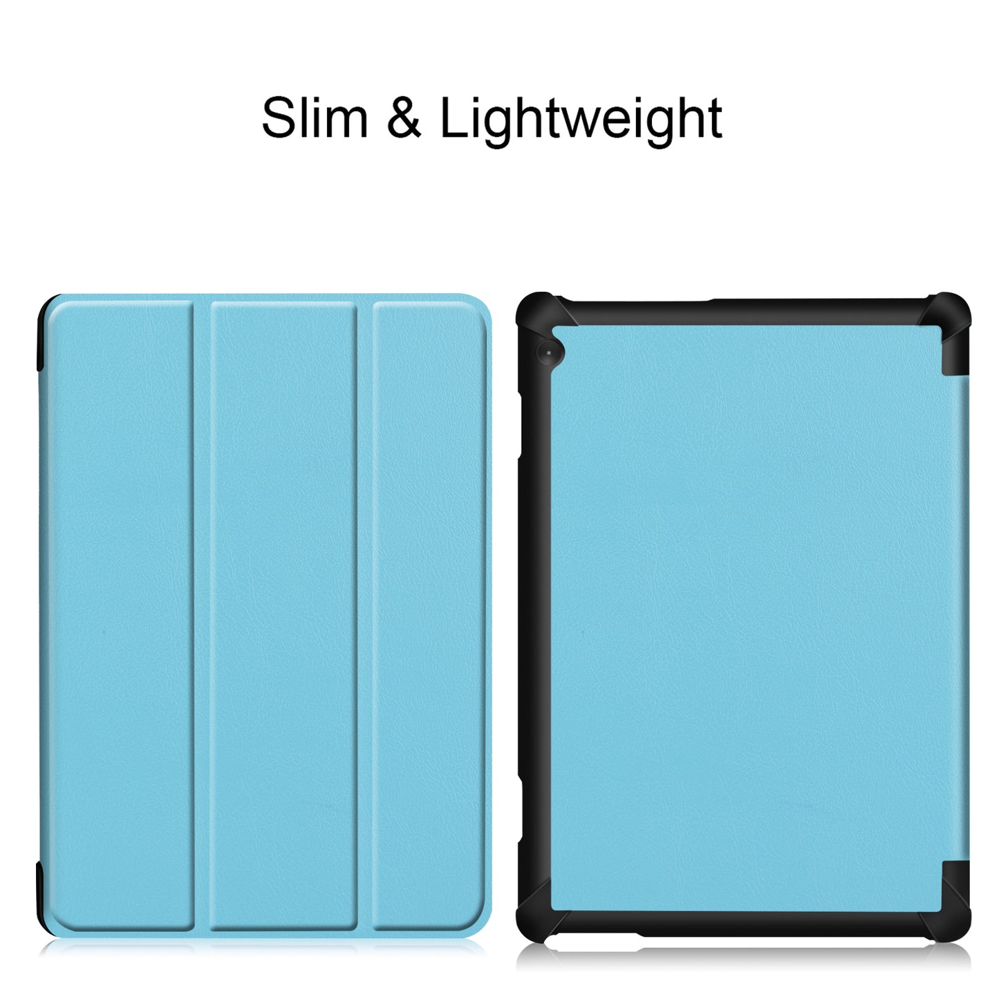 Tri-fold Stand Leather Case Narrow Bezel Design Dual-Angle Supporting Tablet Cover for Lenovo Tab M10 TB-X605F/TB-X505F