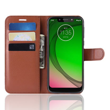 Litchi Skin PU Leather Protection Mobile Phone Cover for Motorola Moto G7 Play (EU Version)