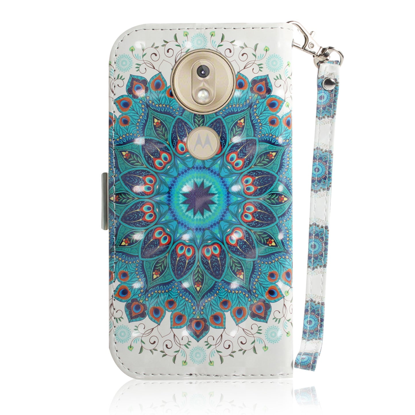 Pattern Printing Light Spot Decor Leather Wallet Case for Motorola Moto G7 Play