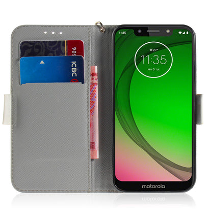 Pattern Printing Light Spot Decor Leather Wallet Case for Motorola Moto G7 Play