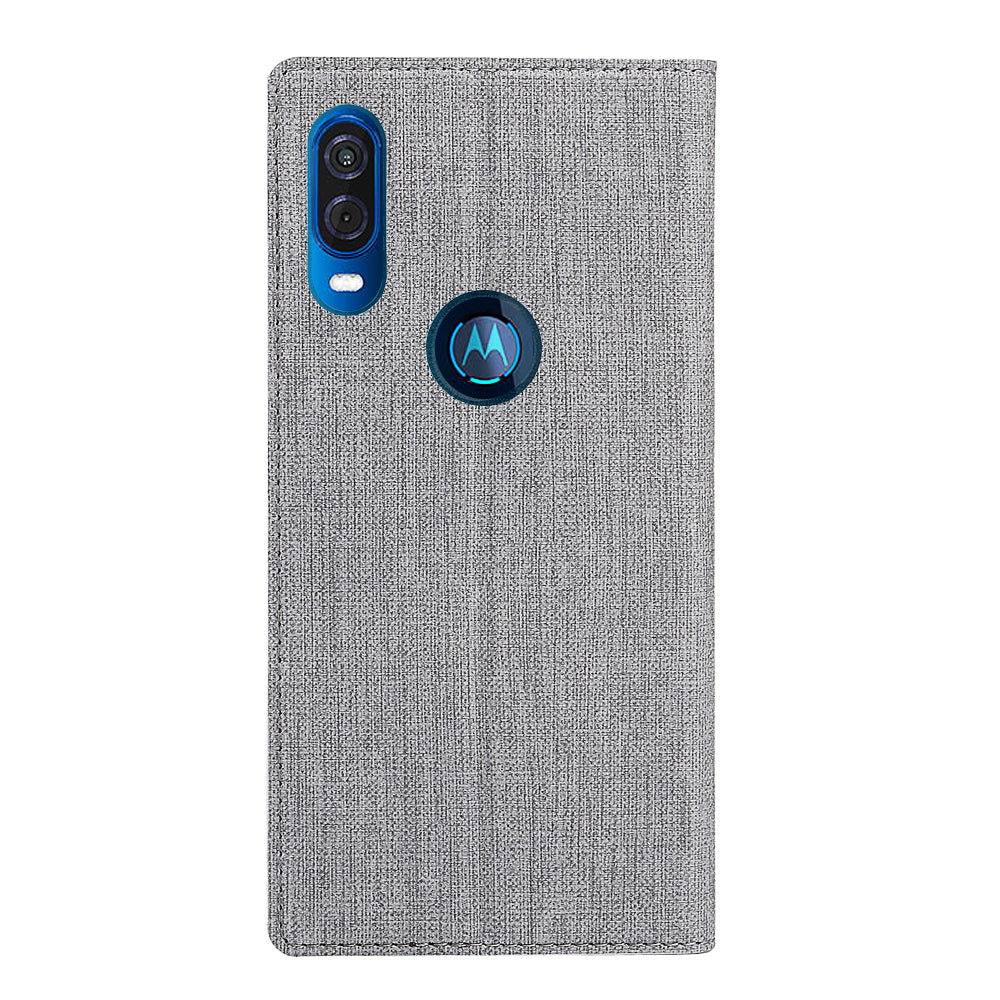 VILI DMX Cross Texture Leather Stand Case with Card Slot for Motorola One Vision / P50
