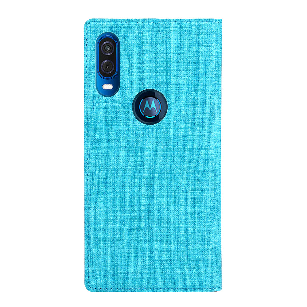 VILI DMX Cross Texture Leather Stand Case with Card Slot for Motorola One Vision / P50