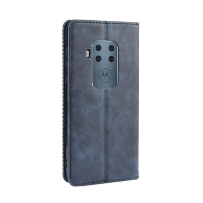 Auto-absorbed Retro Style Wallet Stand Flip Leather Case for Motorola One Zoom