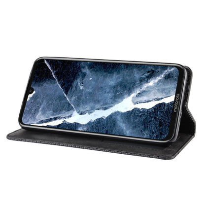 Auto-absorbed Retro Style Wallet Stand Flip Leather Case for Motorola One Zoom