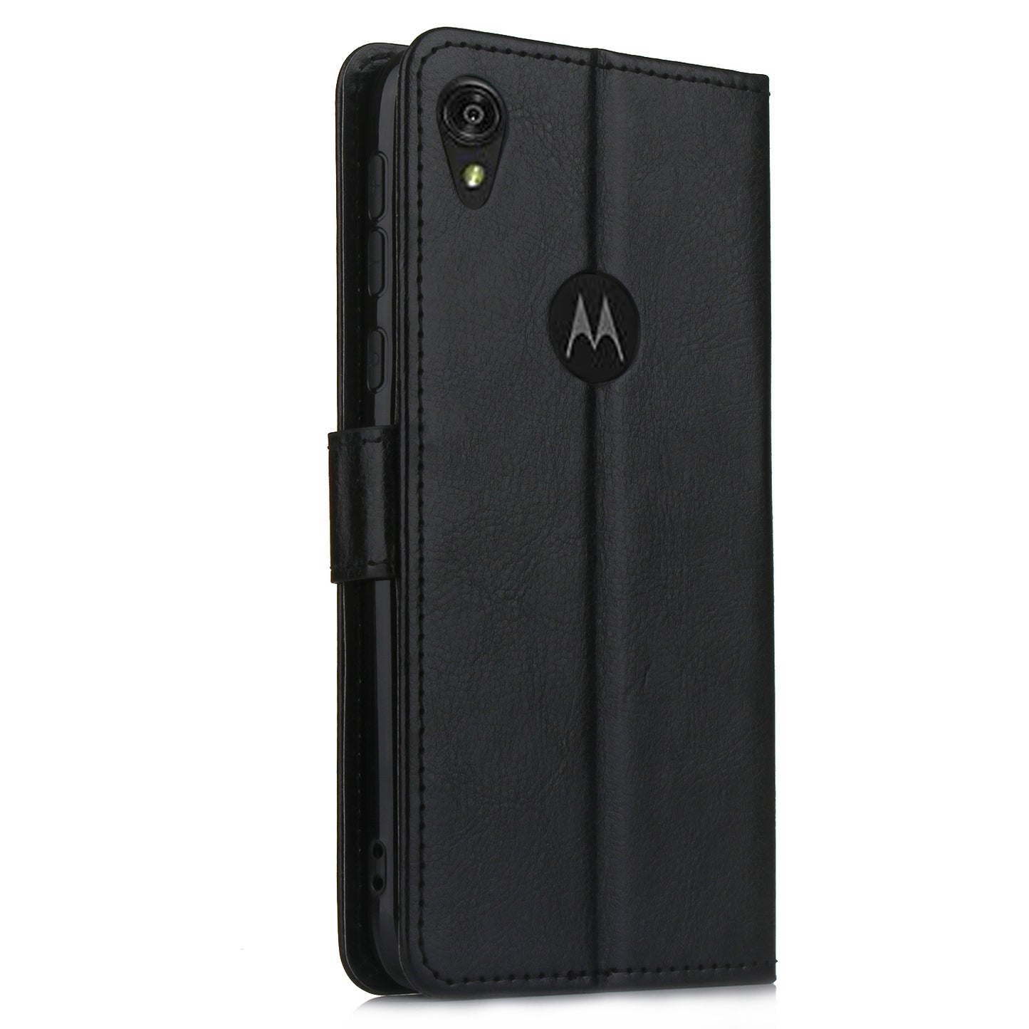 Crazy Horse Texture Leather Stand Phone Cover Wallet Case for Motorola Moto E6