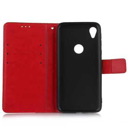 Crazy Horse Texture Leather Stand Phone Cover Wallet Case for Motorola Moto E6