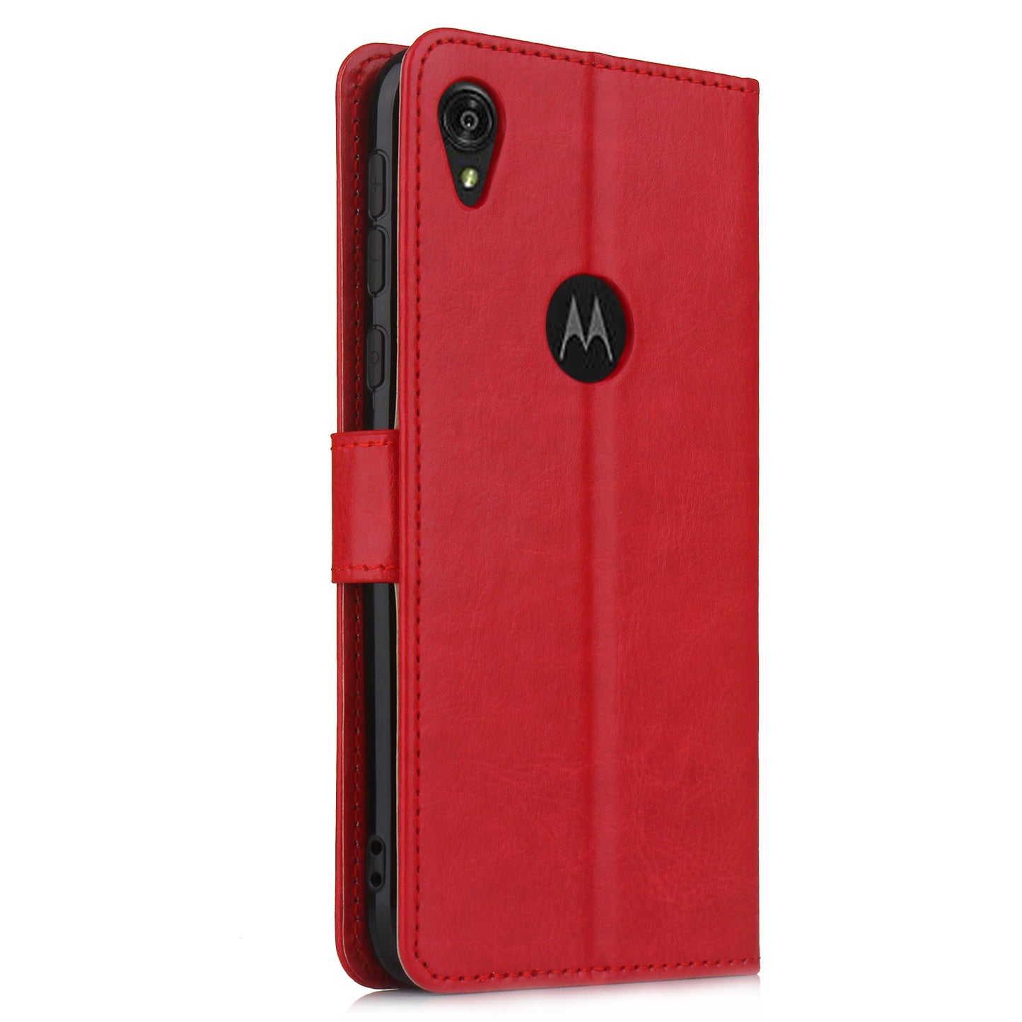 Crazy Horse Texture Leather Stand Phone Cover Wallet Case for Motorola Moto E6