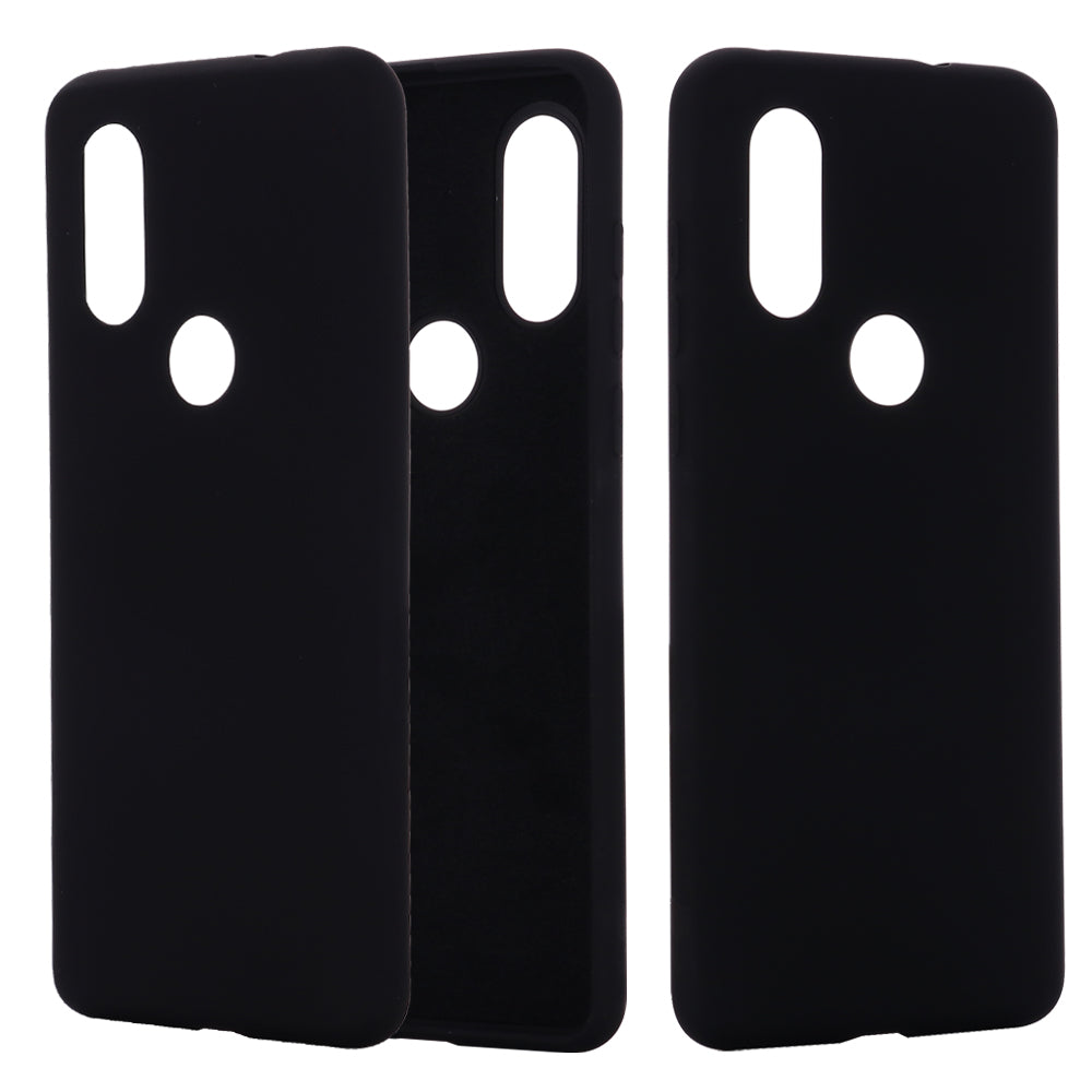 Soft Liquid Silicone Phone Casing for Motorola One Vision/P50- Black