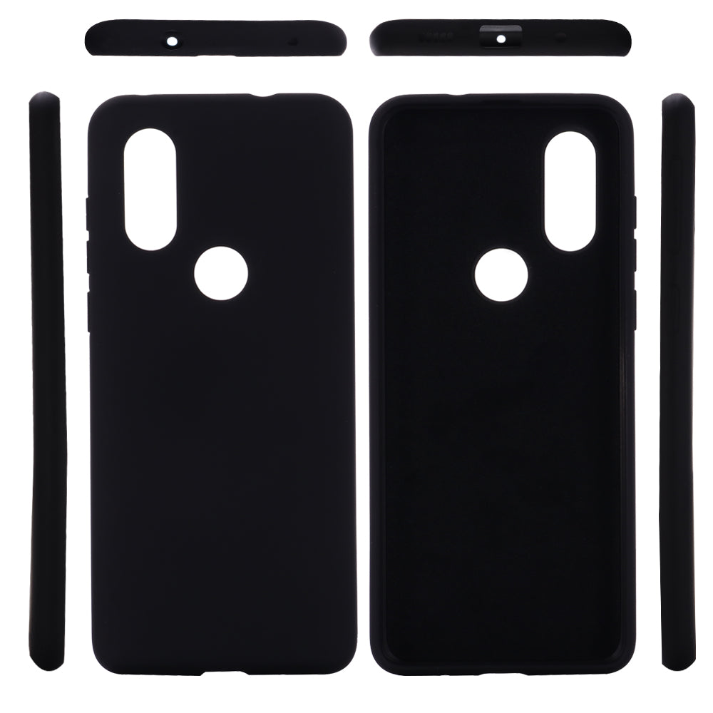 Soft Liquid Silicone Phone Casing for Motorola One Vision/P50- Black