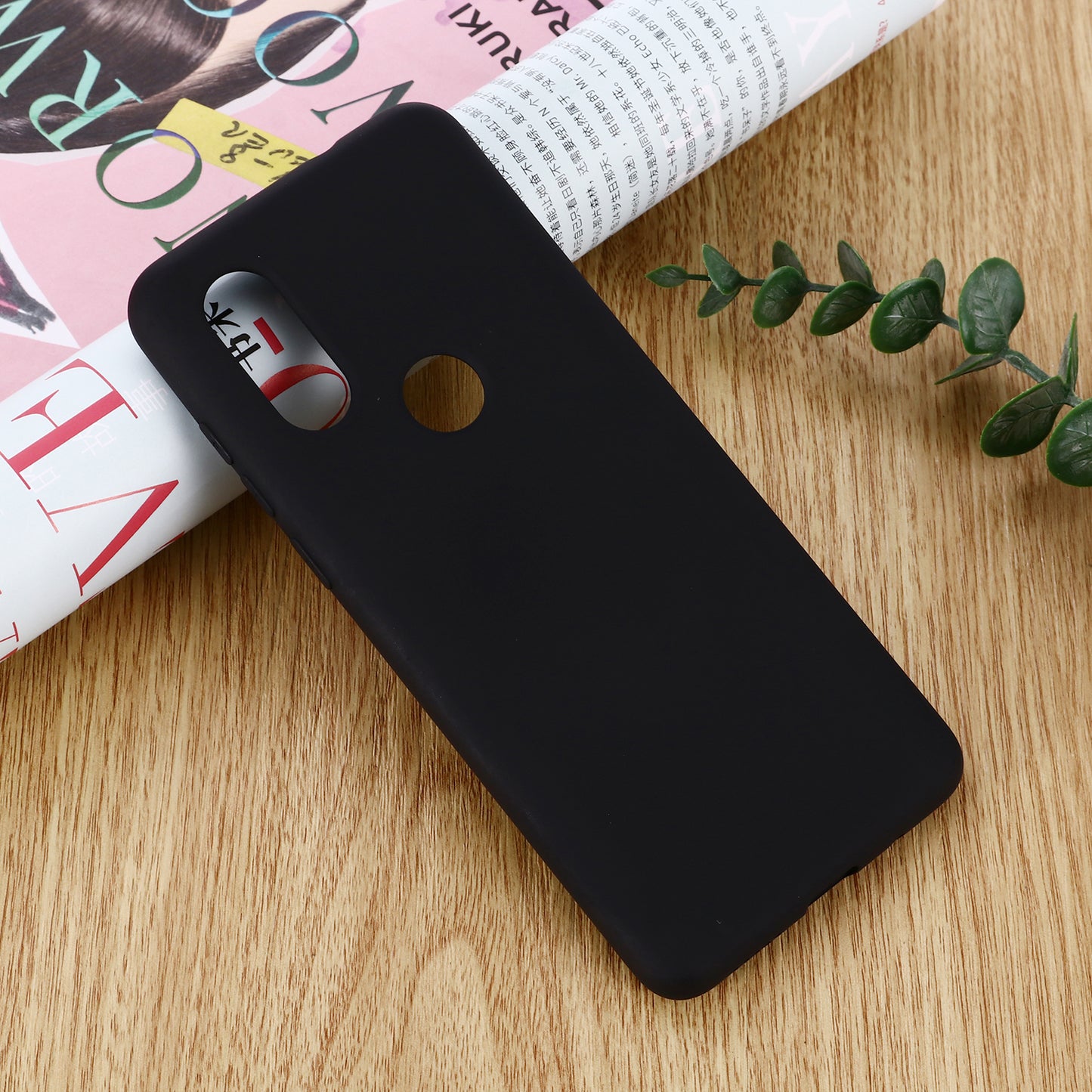 Soft Liquid Silicone Phone Casing for Motorola One Vision/P50- Black
