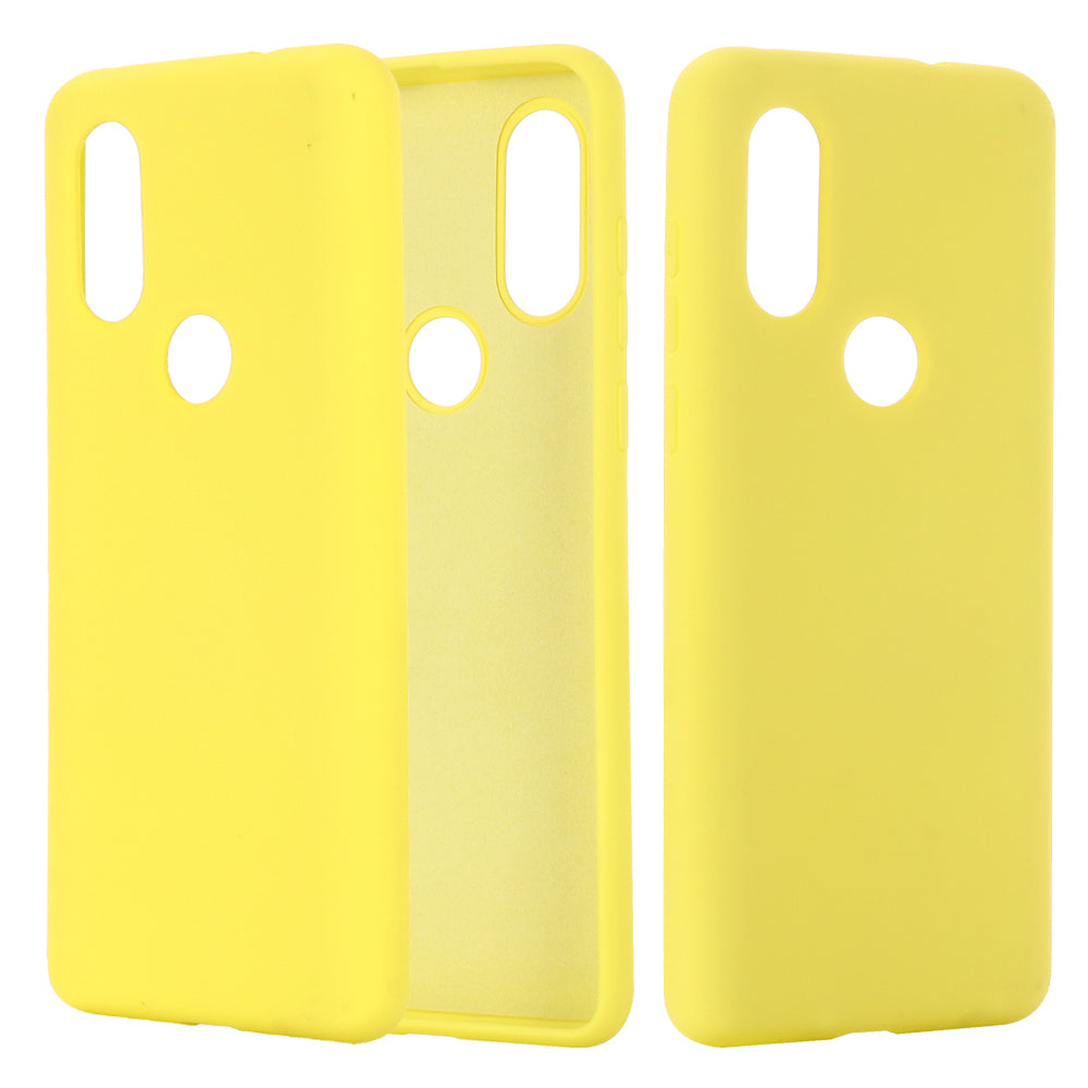 Soft Liquid Silicone Phone Casing for Motorola One Vision/P50- Yellow