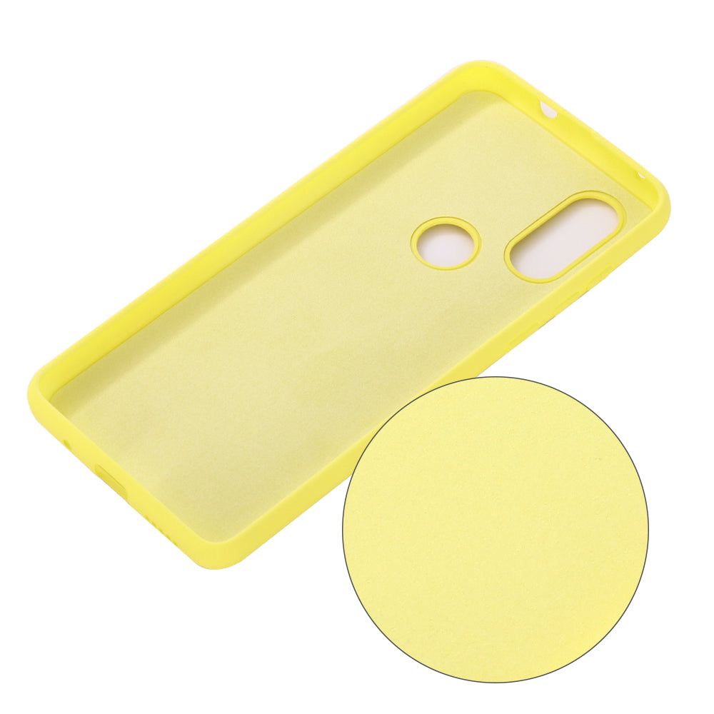 Soft Liquid Silicone Phone Casing for Motorola One Vision/P50- Yellow