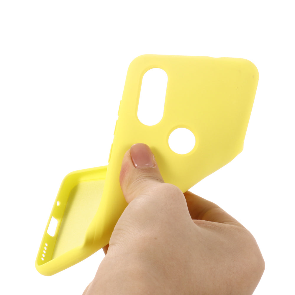 Soft Liquid Silicone Phone Casing for Motorola One Vision/P50- Yellow