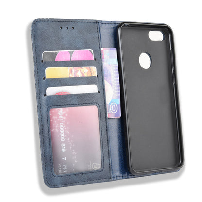 Retro Style Skin PU Leather Wallet Cover for Motorola Moto E6 Play
