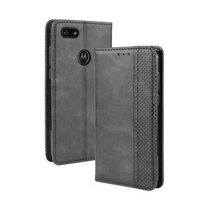 Retro Style Skin PU Leather Wallet Cover for Motorola Moto E6 Play