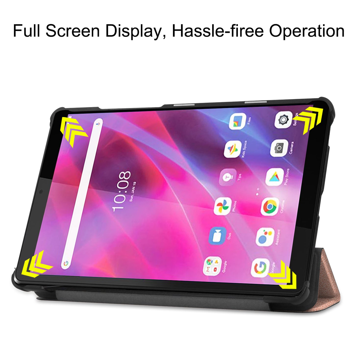 Stable Tri-fold Stand with Stand Leather Tablet Cover for Lenovo Tab M8 HD8505/8705