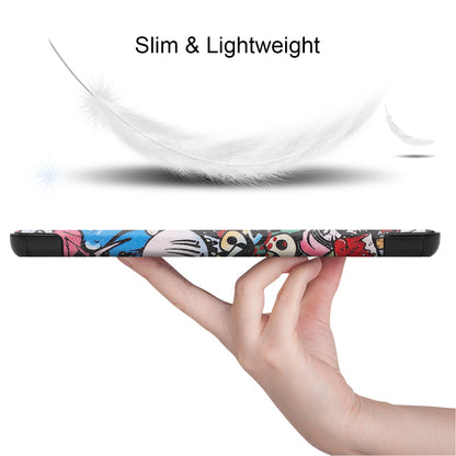 Pattern Printing Leather Tri-fold Stand Tablet Case Cover for Lenovo Tab M8