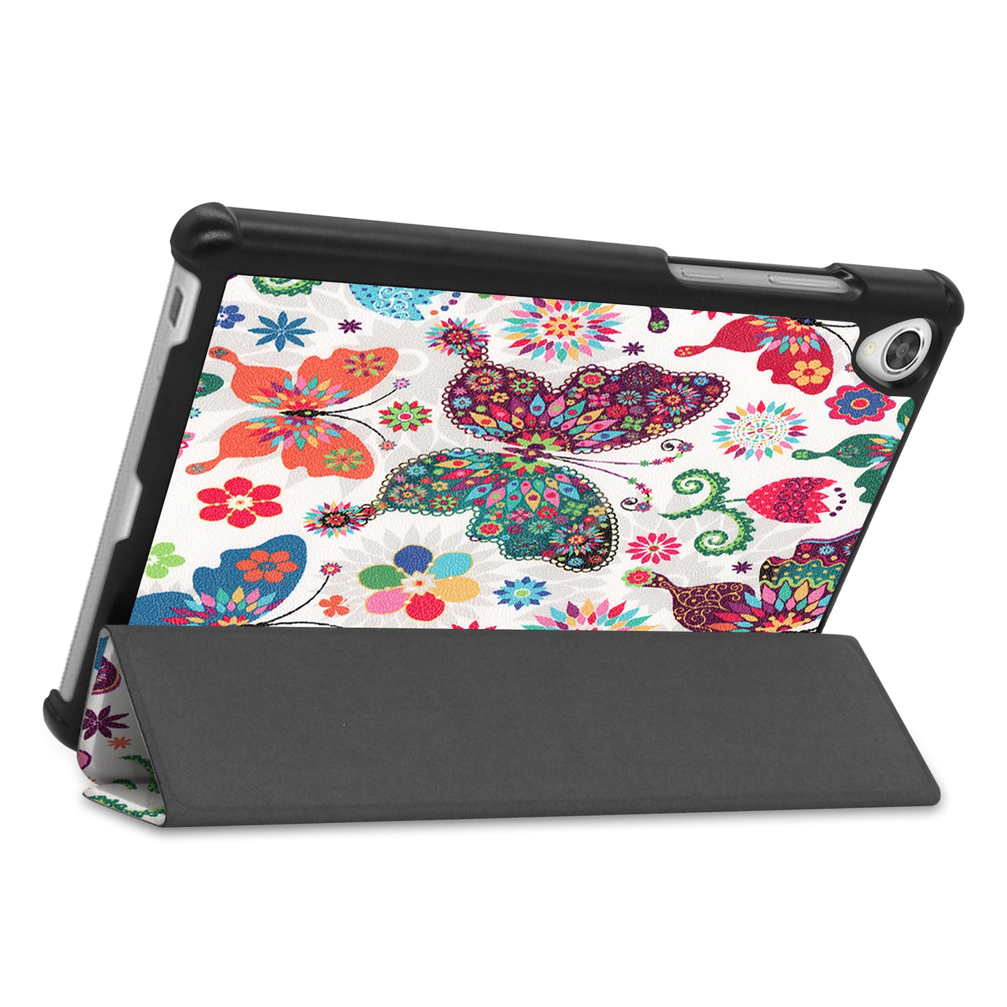 Pattern Printing Leather Tri-fold Stand Tablet Case Cover for Lenovo Tab M8