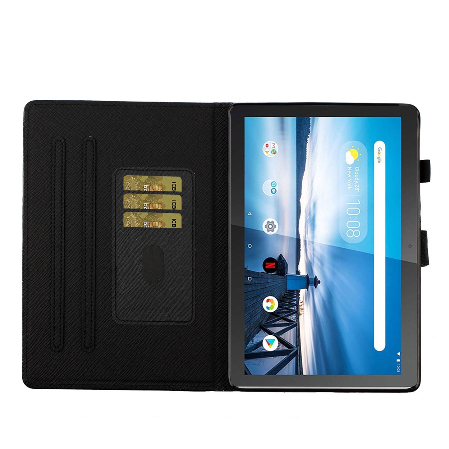 Flash Powder Leather Stand Case for Lenovo Tab M10 TB-X605F/X505