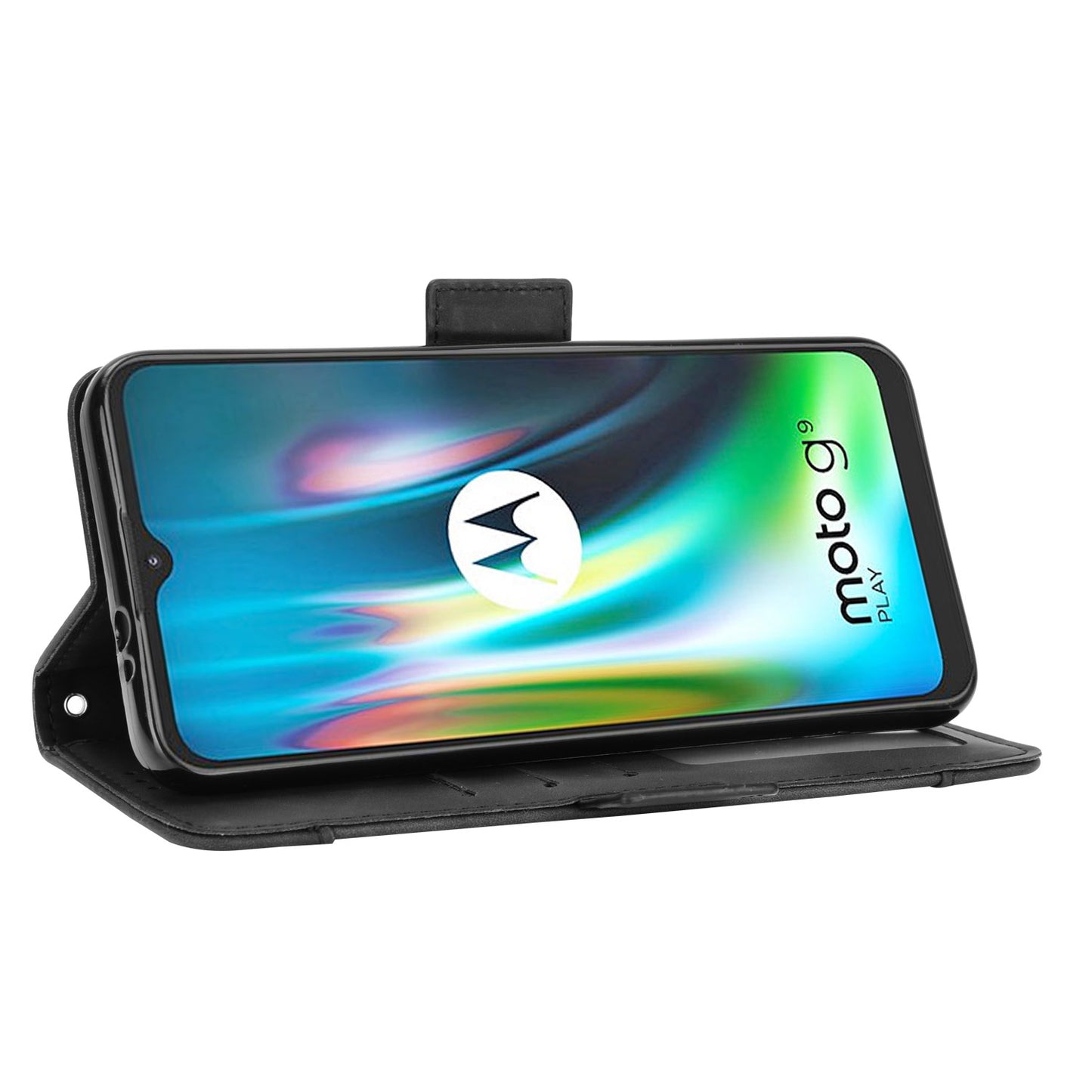 Multi-slot Leather Case Wallet Stand Shell Protector for Motorola Moto E7 Plus