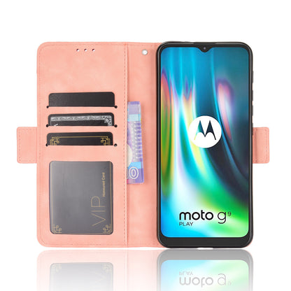 Multi-slot Leather Case Wallet Stand Shell Protector for Motorola Moto E7 Plus