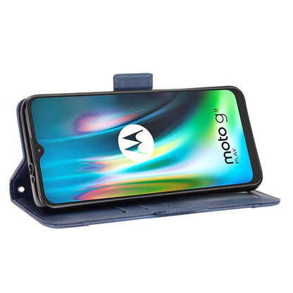 Multi-slot Leather Case Wallet Stand Shell Protector for Motorola Moto E7 Plus