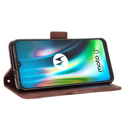 Multi-slot Leather Case Wallet Stand Shell Protector for Motorola Moto E7 Plus