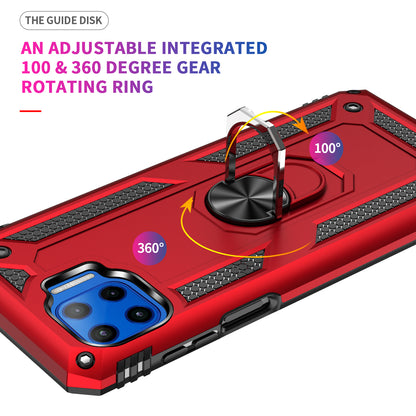 Shockproof PC + TPU Combo Phone Cover with Ring Kickstand for Motorola Moto G 5G Plus