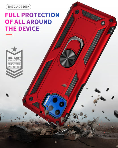 Shockproof PC + TPU Combo Phone Cover with Ring Kickstand for Motorola Moto G 5G Plus
