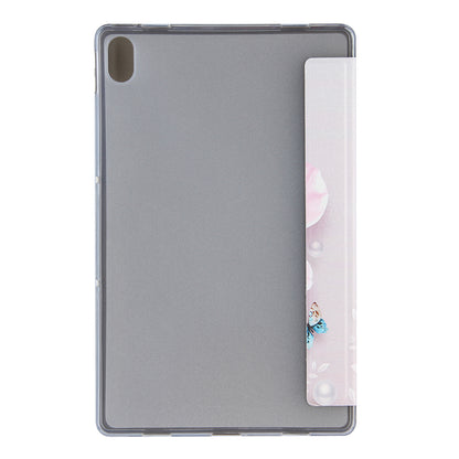Tri-Fold Stand Design Leather Tablet Cover Shell with Pattern Printing for Lenovo Tab P11 TB-J606F / Tab P11 5G